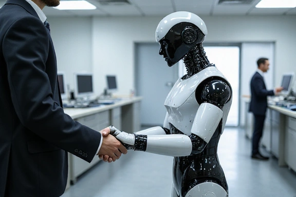 AI robot interacting with human
