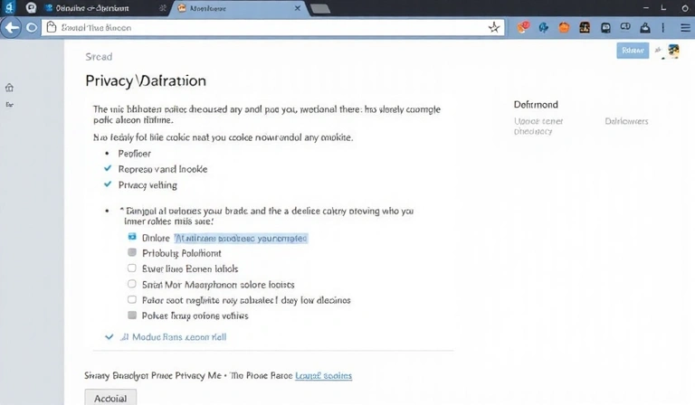Browser settings for cookie management
