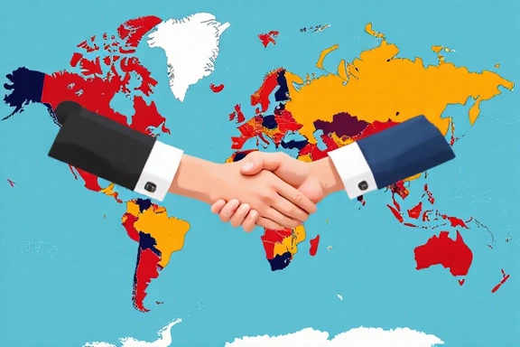 Global business illustration with world map