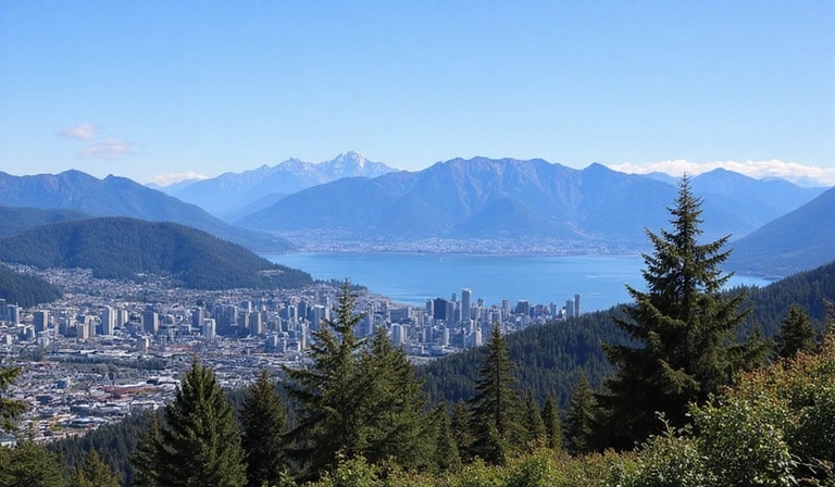 Vancouver mountains and ocean